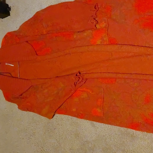 Anthropologie Orange and Yellow Textured Cardigan - Picture 5 of 7